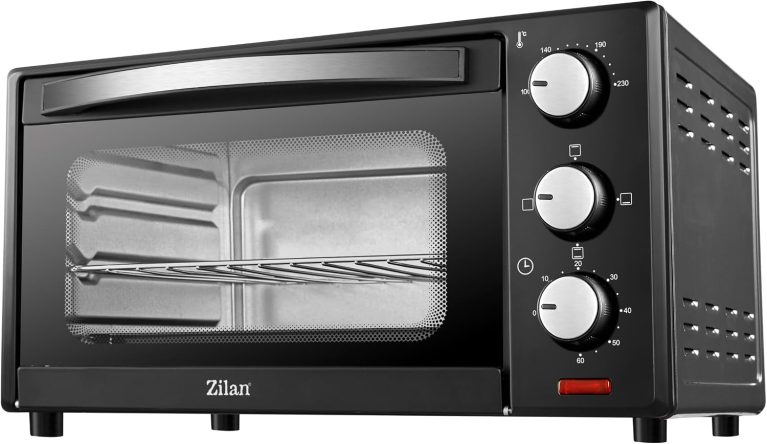 Zilan Four Électrique Double Protection en Verre 15 Litres, 1200W, Noir