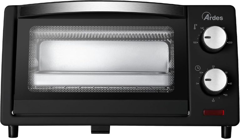ARDES - AR6211B Four électrique d'une capacité de 10 litres avec éclairage interne Thermostat et minuterie réglables avec double vitrage Arrêt automatique - Avec accessoires, Noir