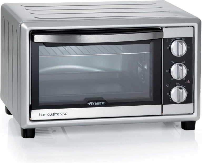 Ariete 984 Bon Cuisine 250 - Four électrique ventilé, 25 Litres, 1500W, 6 positions de cuisson, Minuterie 60', Argent