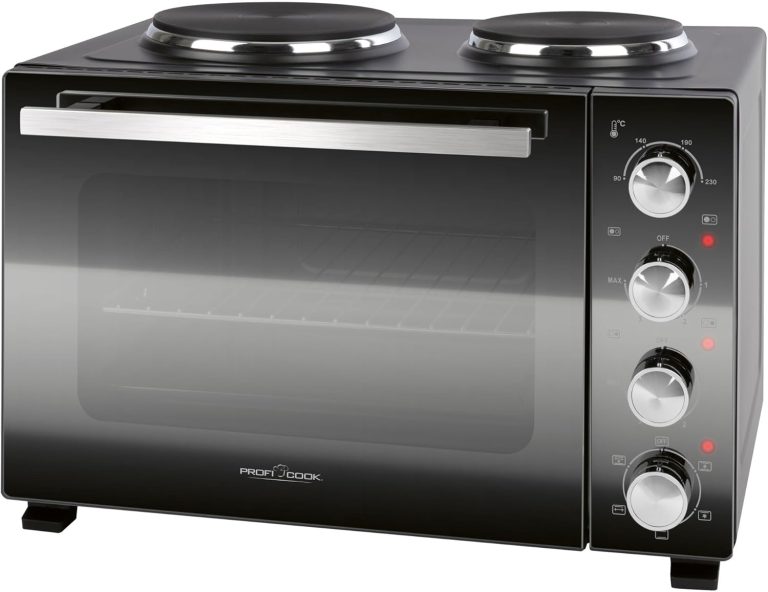 Mini-four ProfiCook® avec plaques de cuisson et broche rotative | 32 L | Chaleur tournante, chaleur supérieure, chaleur inférieure, broche rotative | Petit four | Mini-four | PC KK 1302